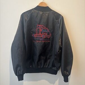 U.S XPRESS  Enterprises Trucking Jacket MADE IN USA Men's XL *FLAW* Button Snap